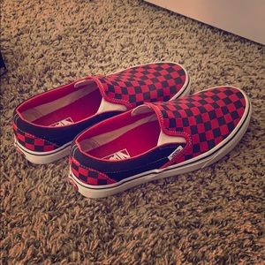 Red and black checkered vans. Only wore once